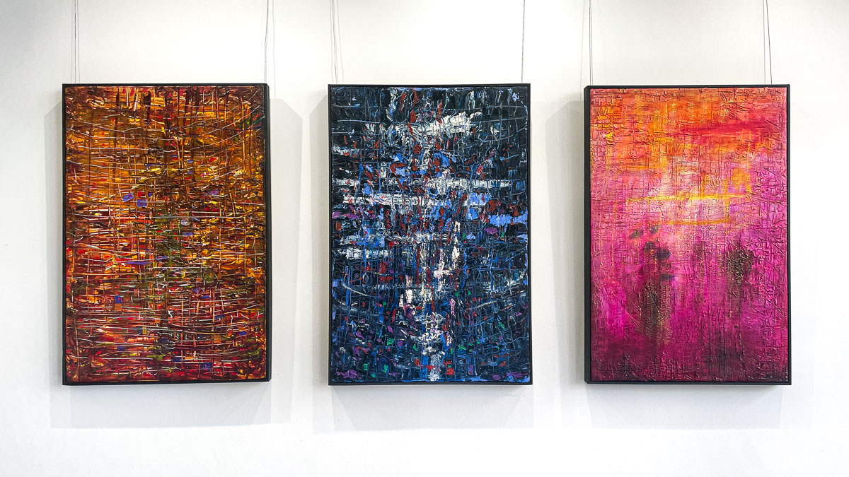 Abstract paintings by James de Villiers